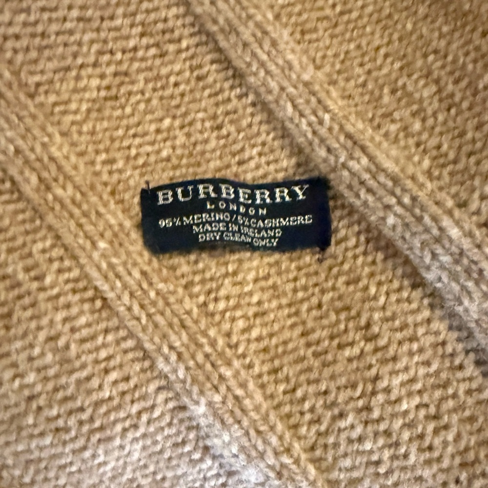 Vintage Burberry Asymmetrical Poncho with Fringe Hem - Picture 5 of 8